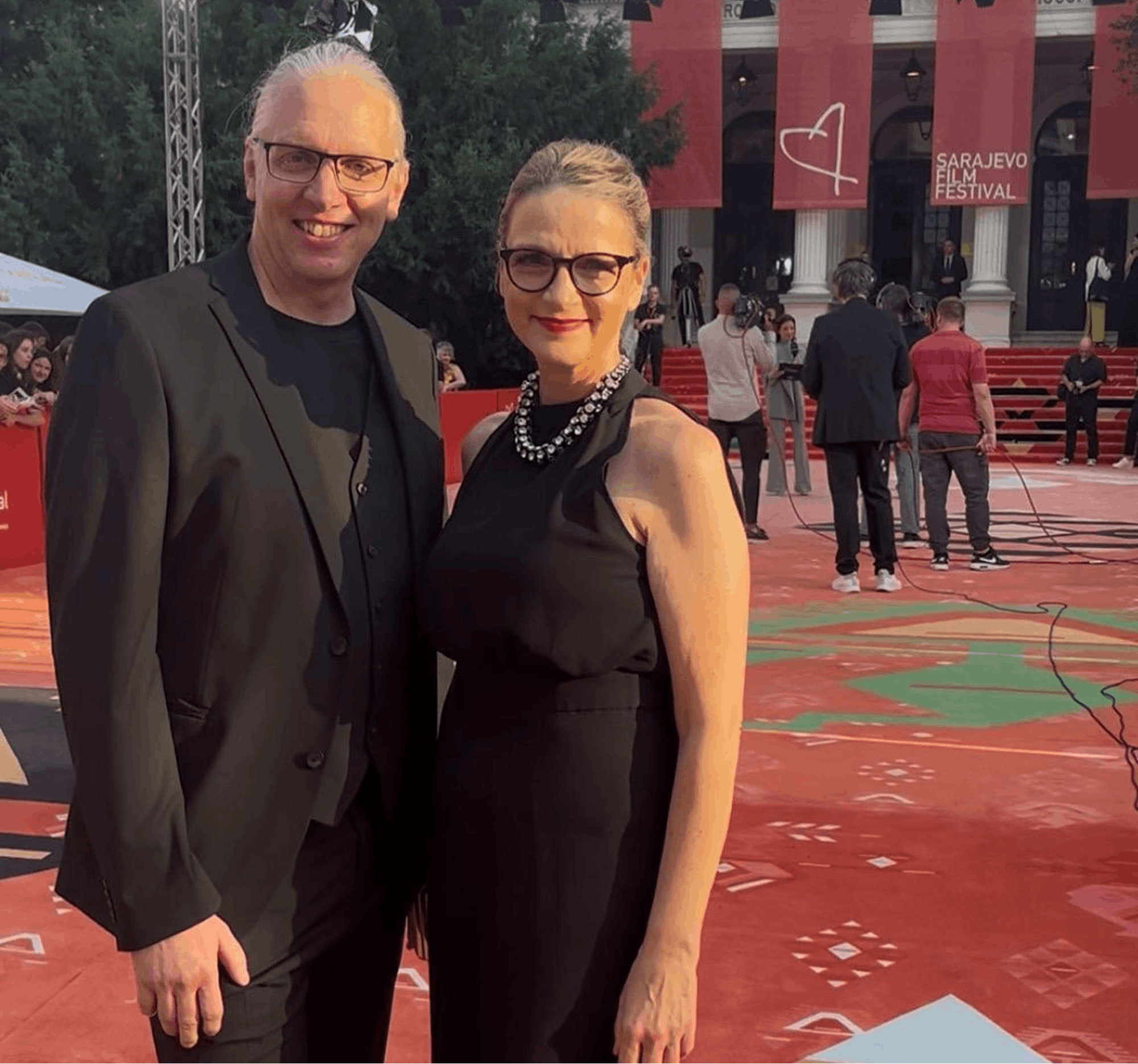 Marko Naberšnik in Bronja Žakelj na filmskem festivalu v Sarajevu