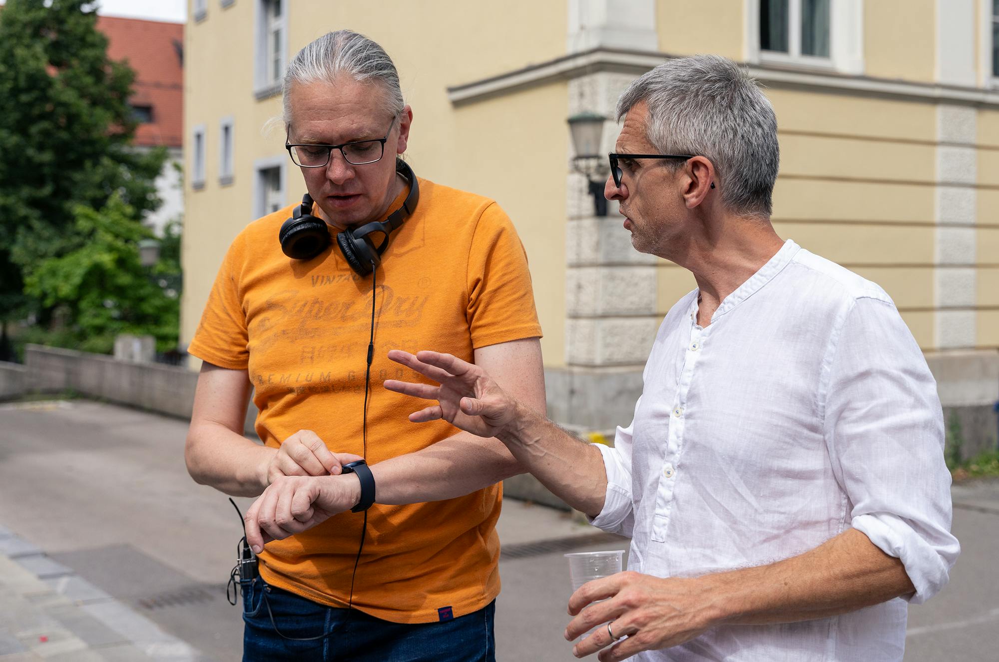 Režiser in producent filma med snemanjem