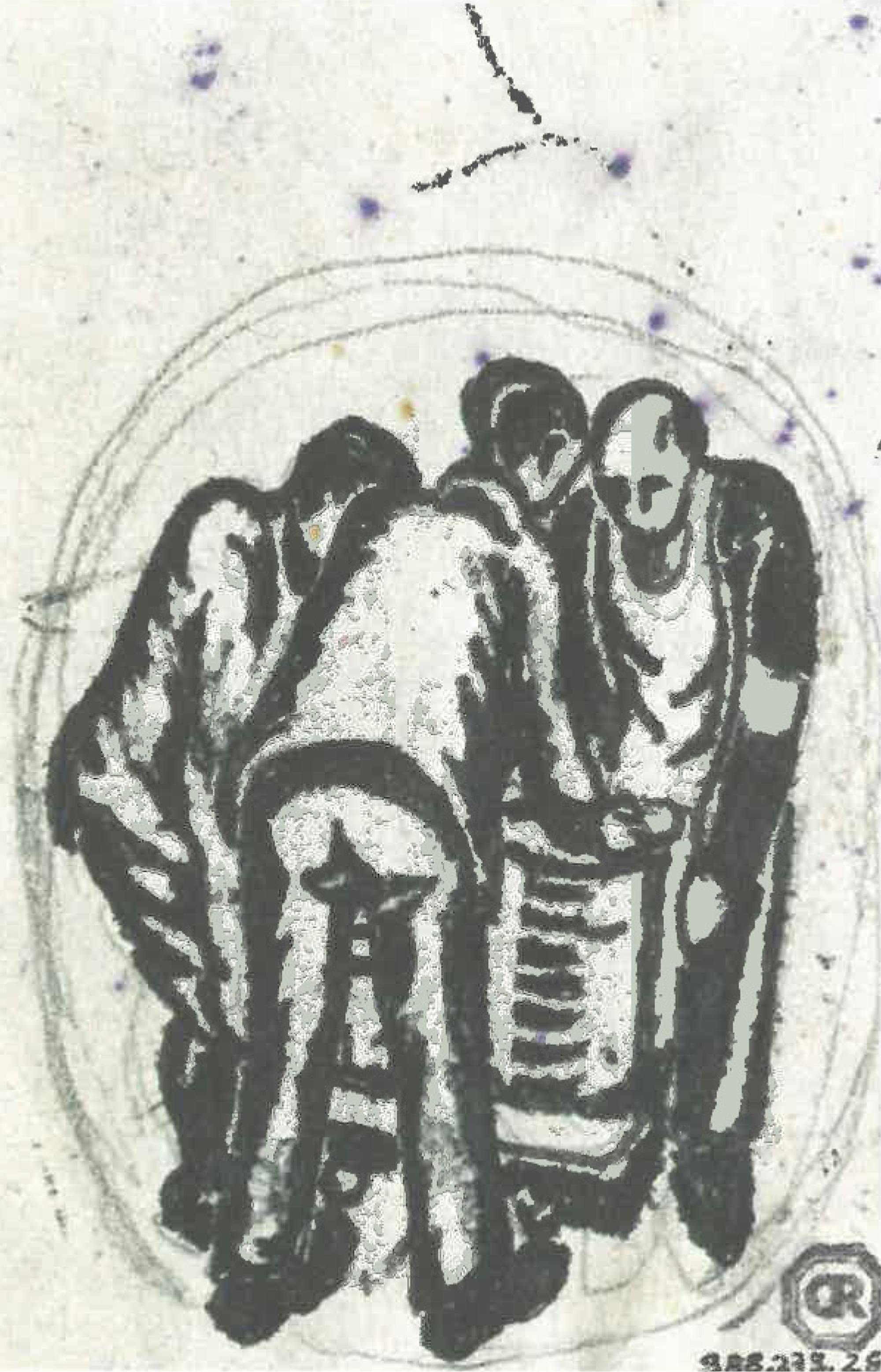 Risba treh moških ob delu