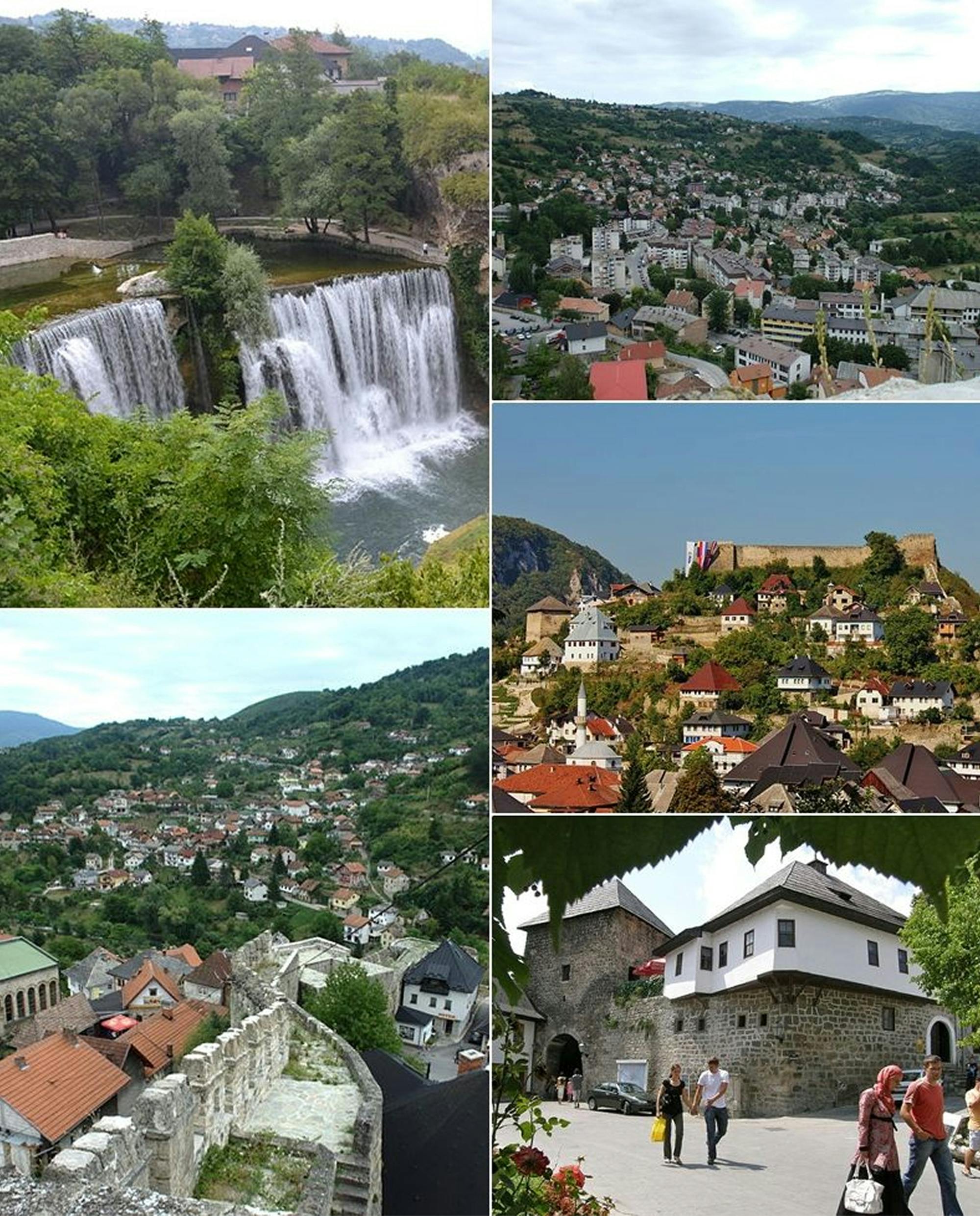 Različne fotografije mesta Jajce