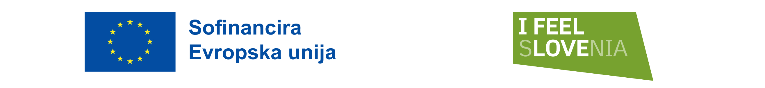 Dva logotipa. Sofinanciranje Evropska unija in I FEEL SLOVENIA