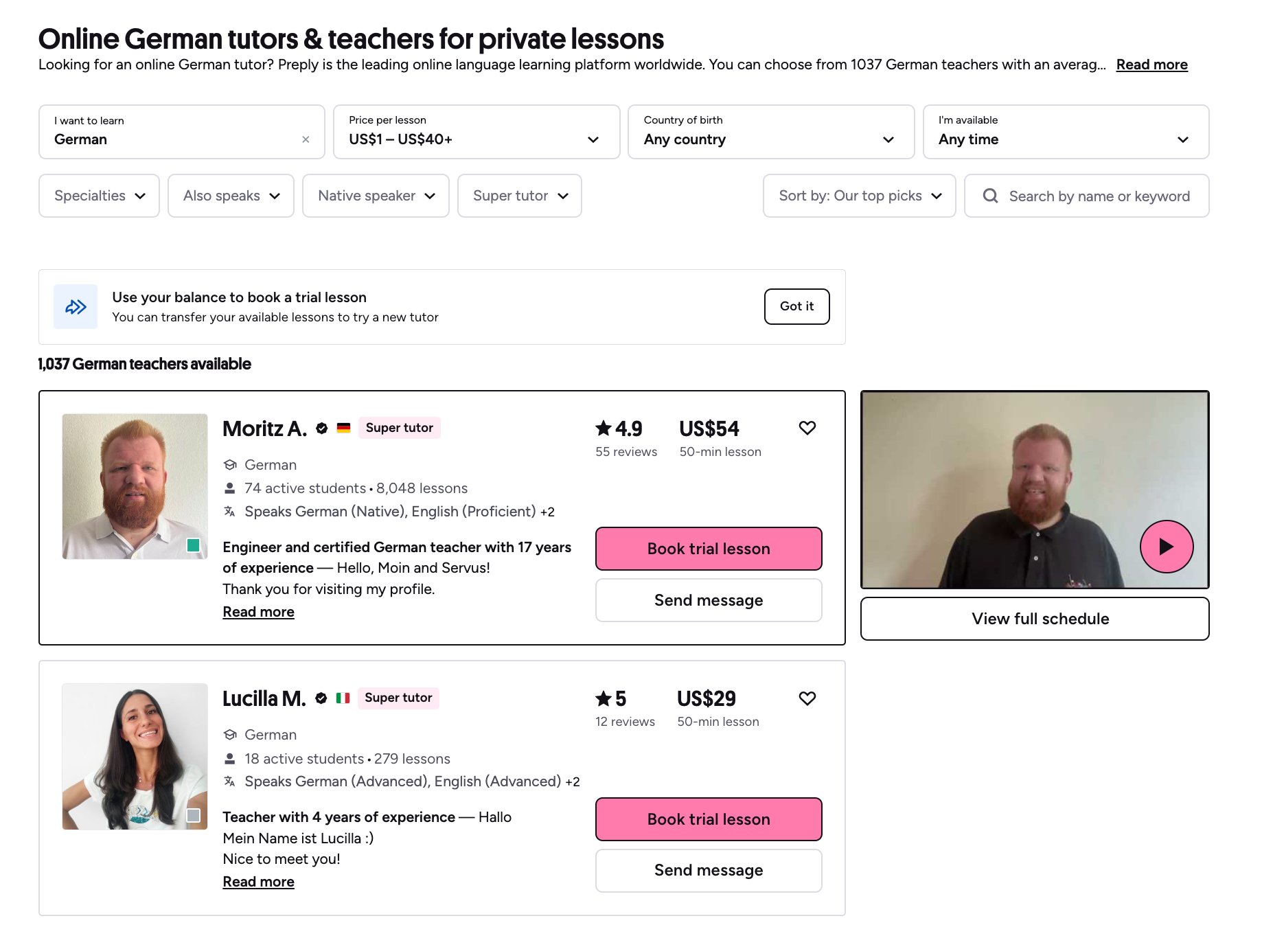 Get French Classes is Preply alternative