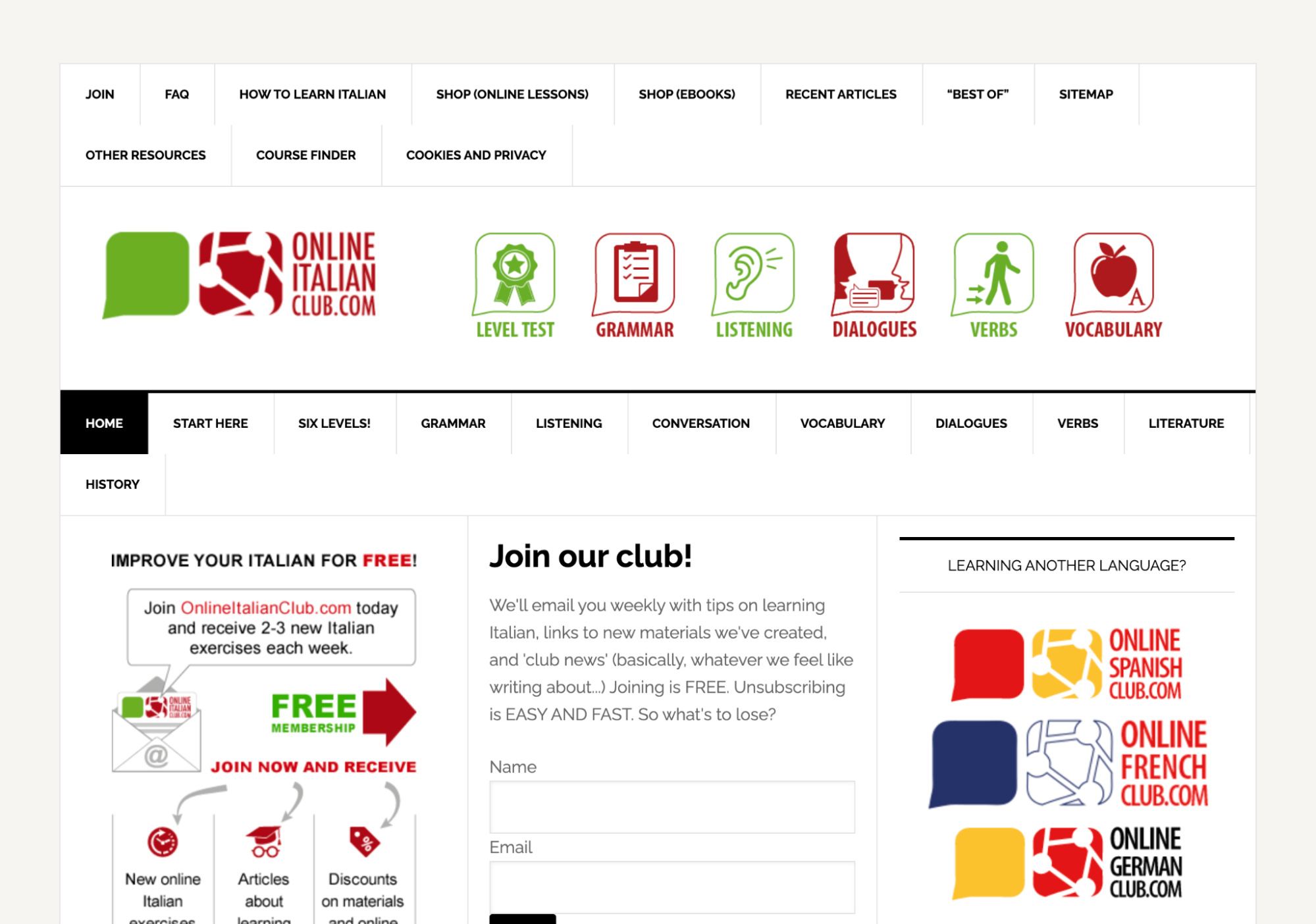Online Italian Club, Pimsleur Alternatives for Italian