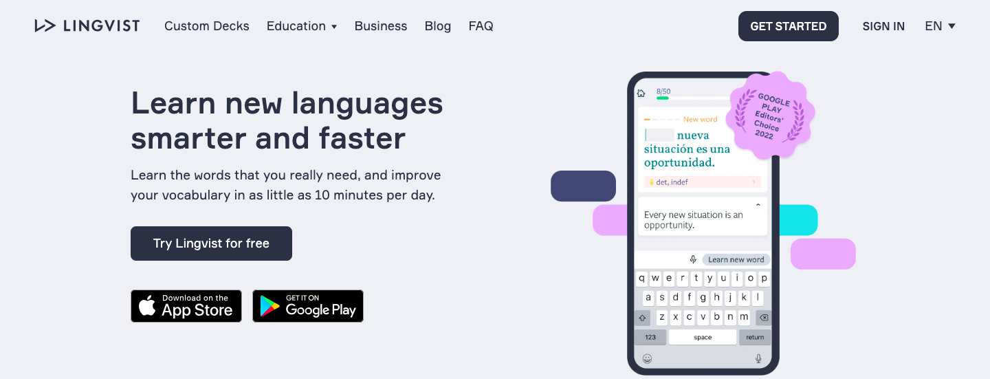 As language learners looking for best apps to learn french notions for real life language use, do you heard about Lingvist?