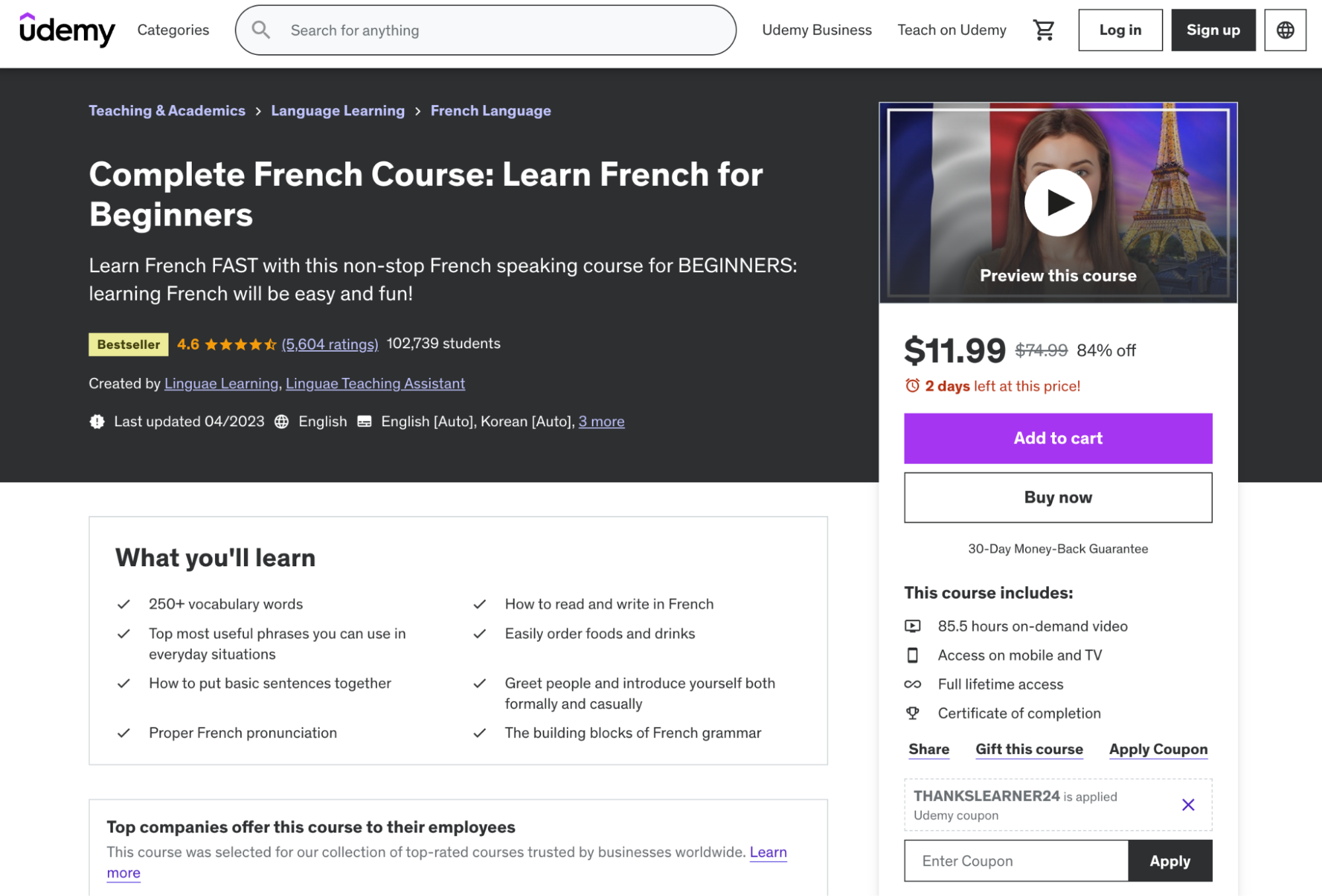 This course is made up of video lessons, so private instructors do not get involved as such.