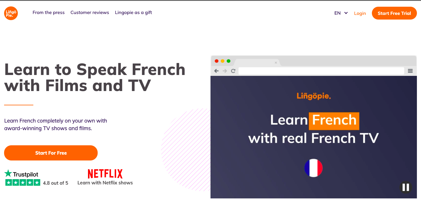 With LingoPie’s real French TV content and curated resources, you’ll master many phrases and take your French language learning to the next level.