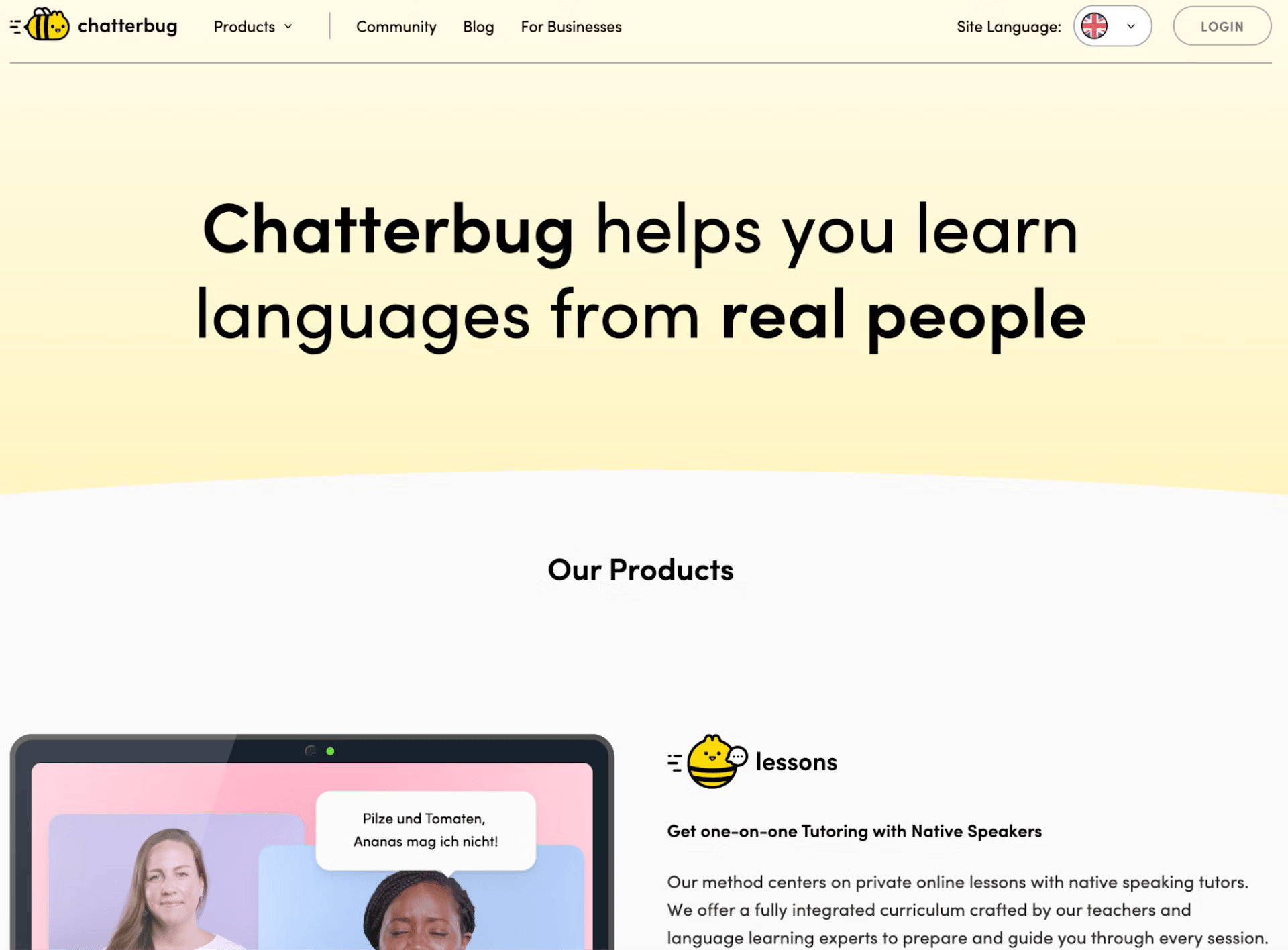 Chatterbug helps to learn various languages.