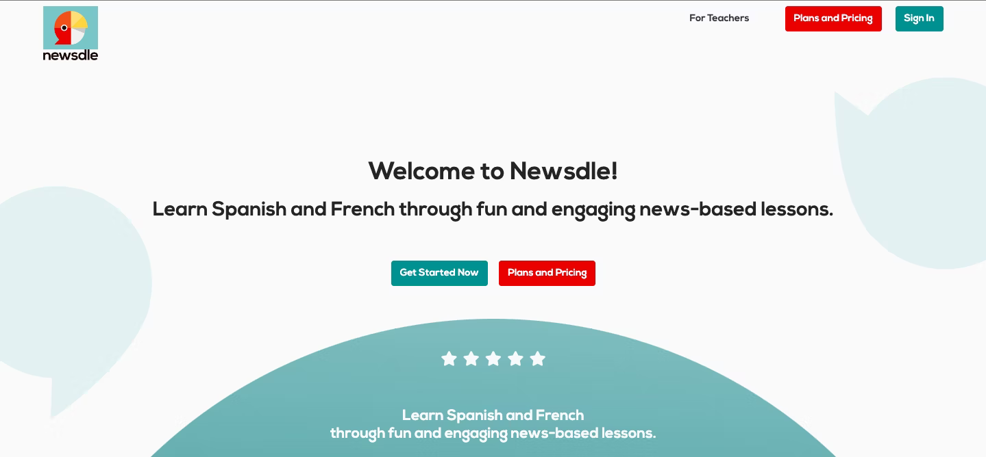 This is what the Newsdle website interface looks like.