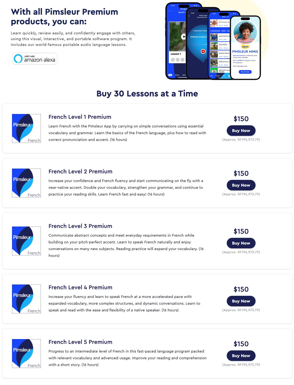 The language learning program is based mainly on audio lessons.