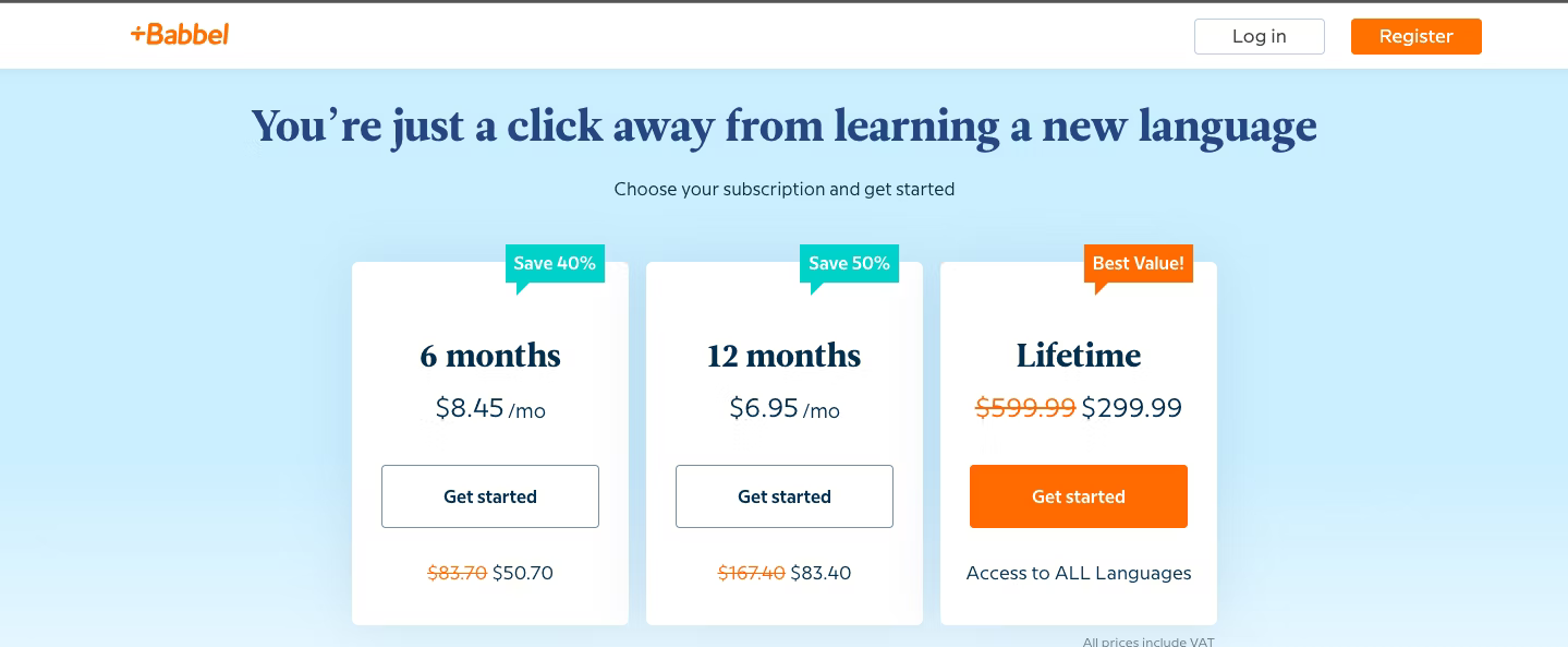 Just log in and discover an alternative to Coffee break languages.