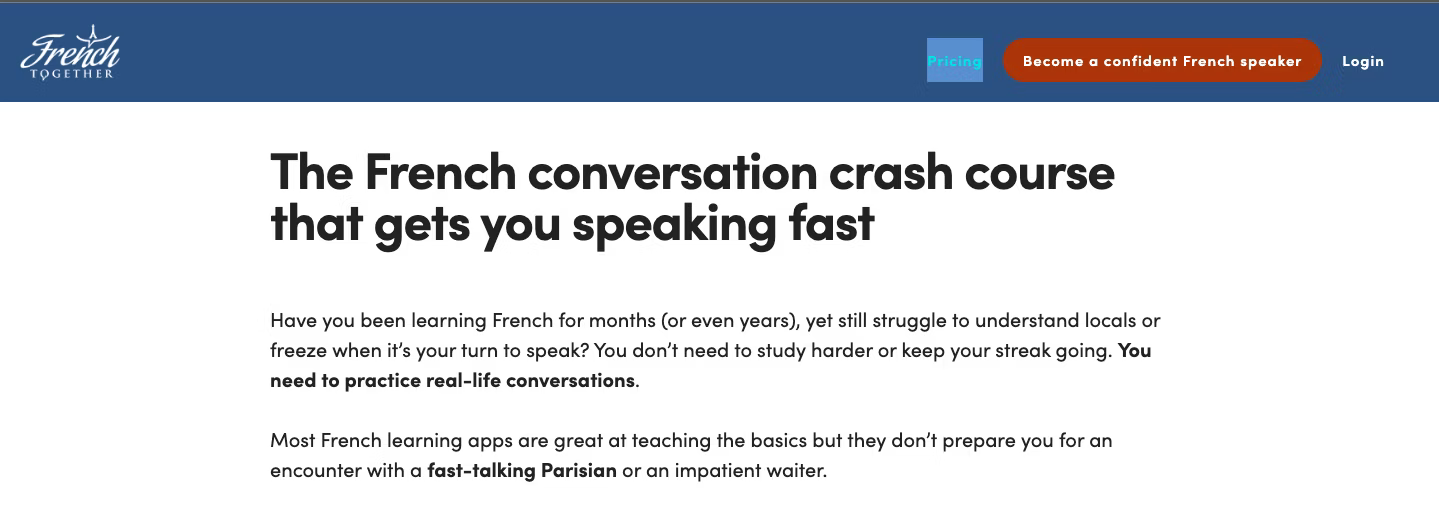Basic words, some grammar explanations, grammar lessons? French Together is a good alternative to Rosetta stone.