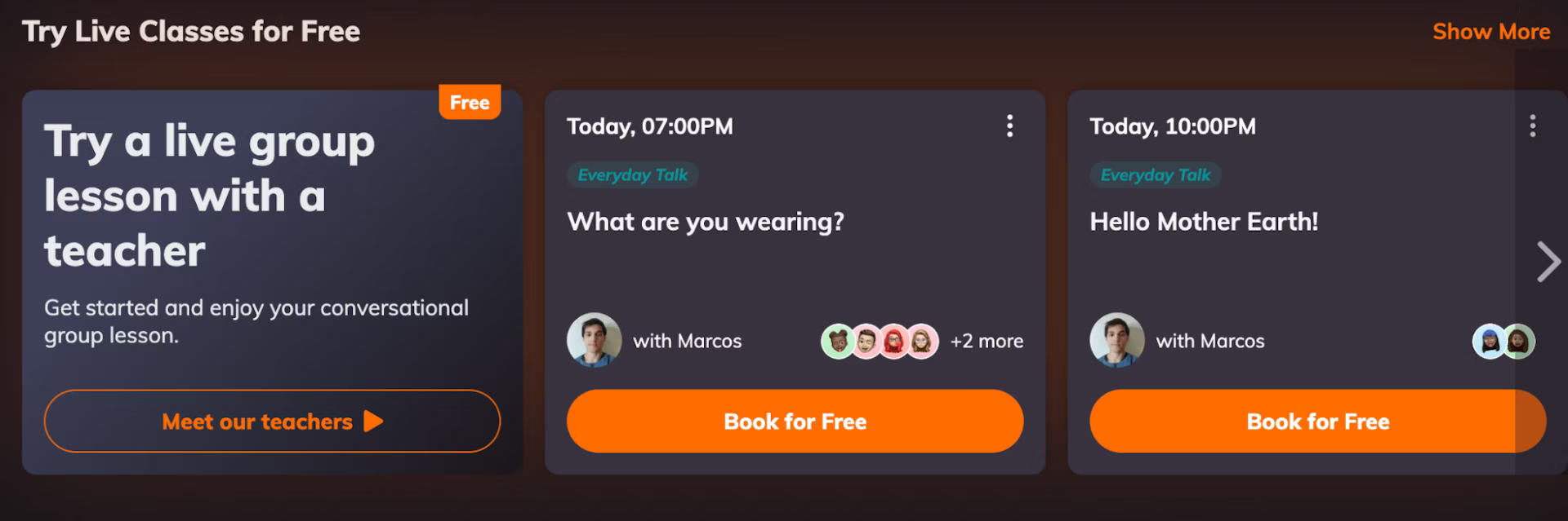 They have live group lessons.