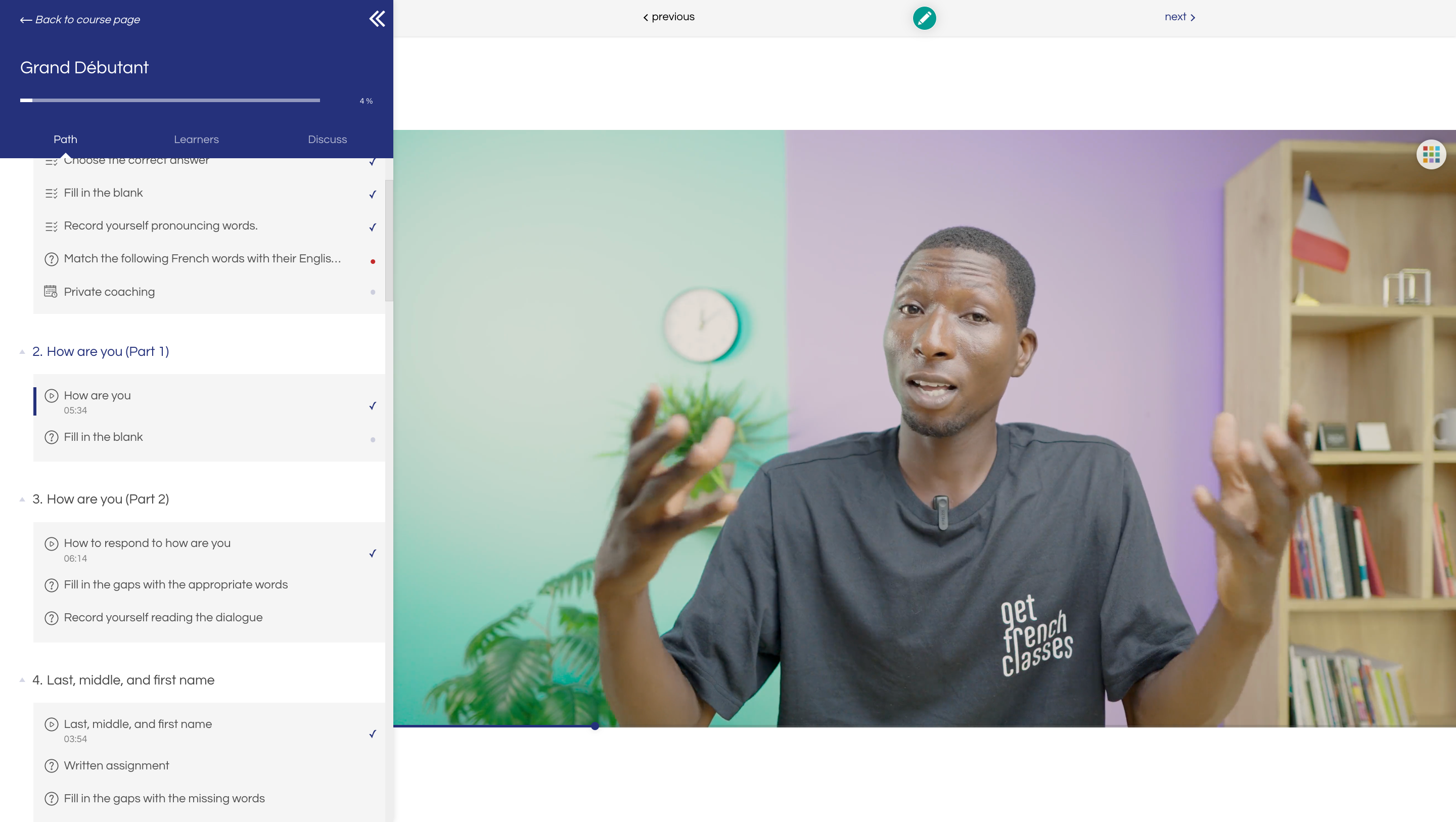Our language learning tools also cover video lessons and assignments.