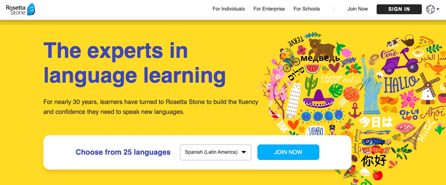 Rosetta Stone is one of the big duolingo alternatives.