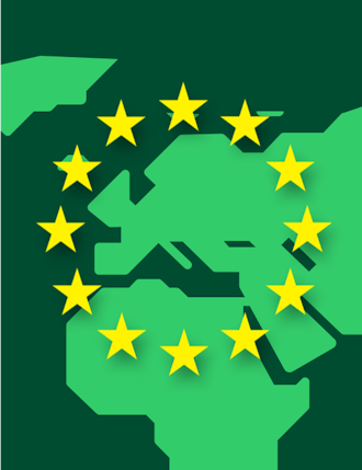 Map of Europe. PSD3, the third Payment Services Directive, by the European Commission