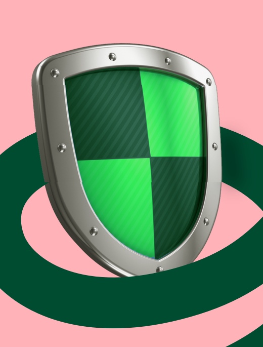 Shield showing secure data transmission with P2PE