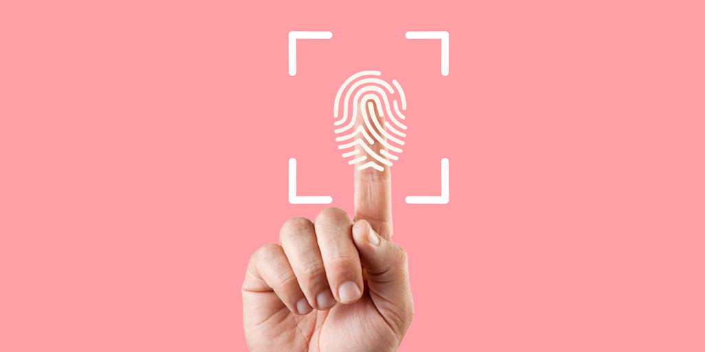 Future of in-person payments - finger with biometric payment