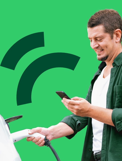 In-car payment solutions | man charging car using app