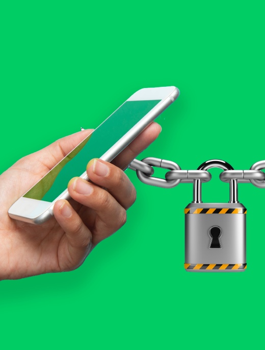 SoftPOS Security standards | Mobile phone connected with padlock