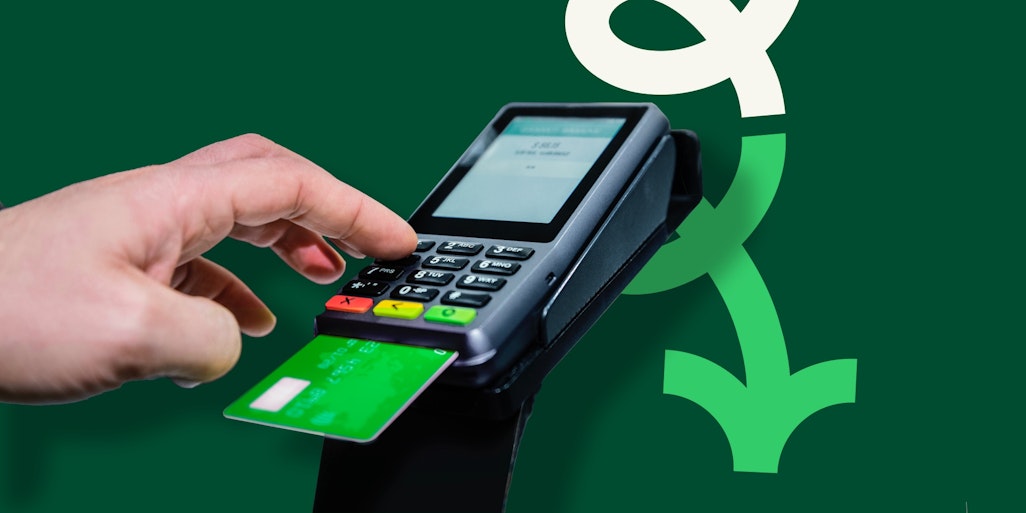 POS with downwards arrow showing decline in POS reselling model