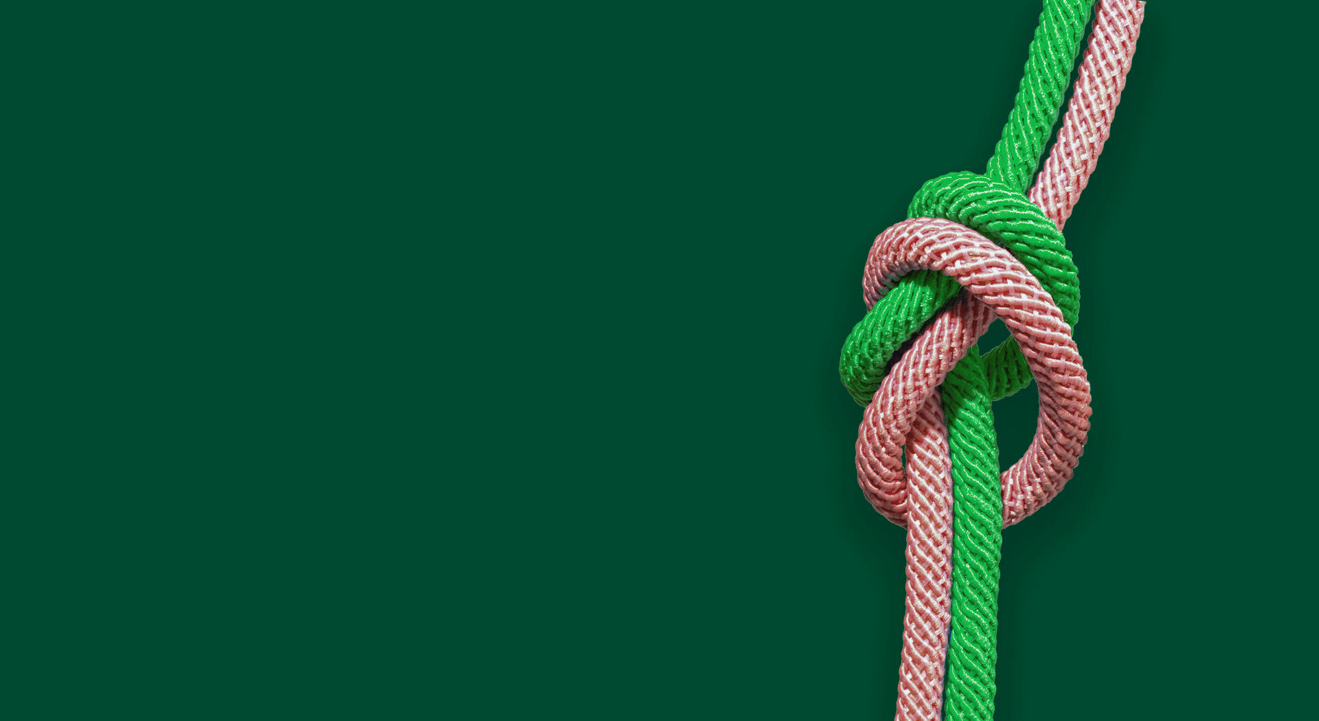 Ropes connection showing partnership with Aevi, stronger together