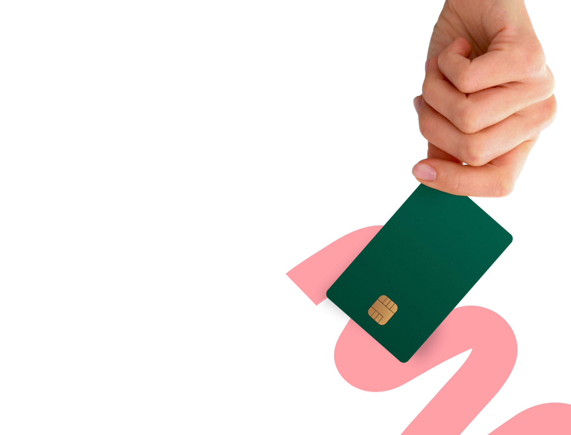 Hand with contactless credit card: in-person payments