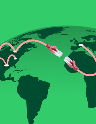 Connected globe showing global infrastructure for payments