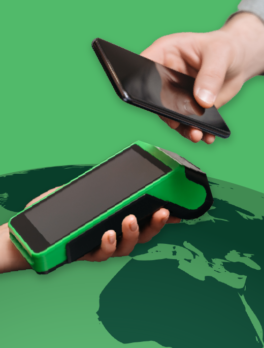 cross border, globe, payment device, smartphone