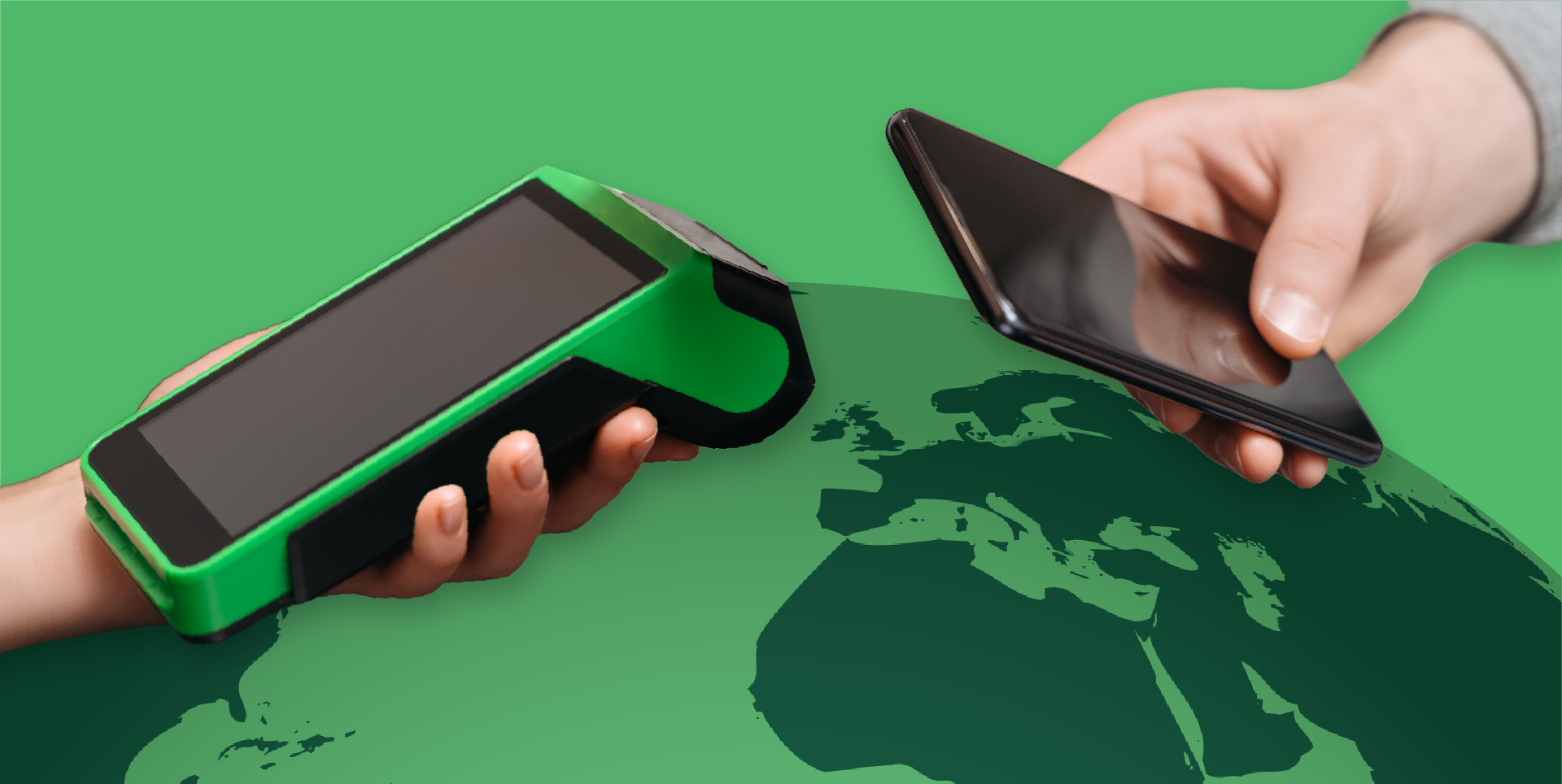 cross border, globe, payment device, smartphone