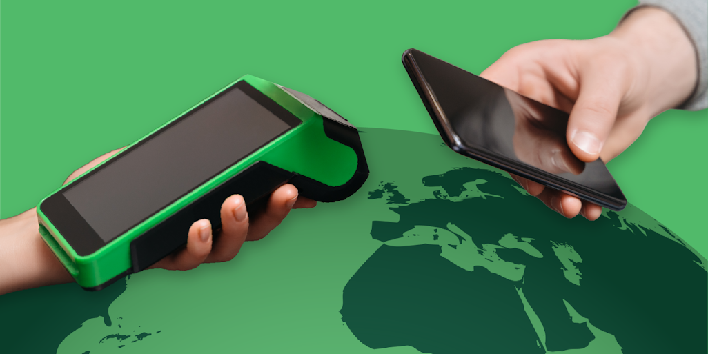 cross border, globe, payment device, smartphone