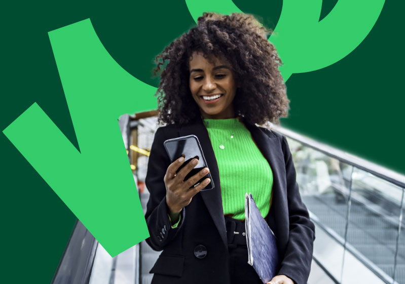 Business woman in financial institution,