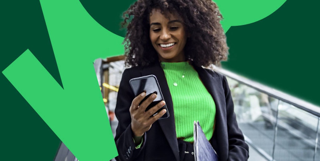 Business woman in financial institution,