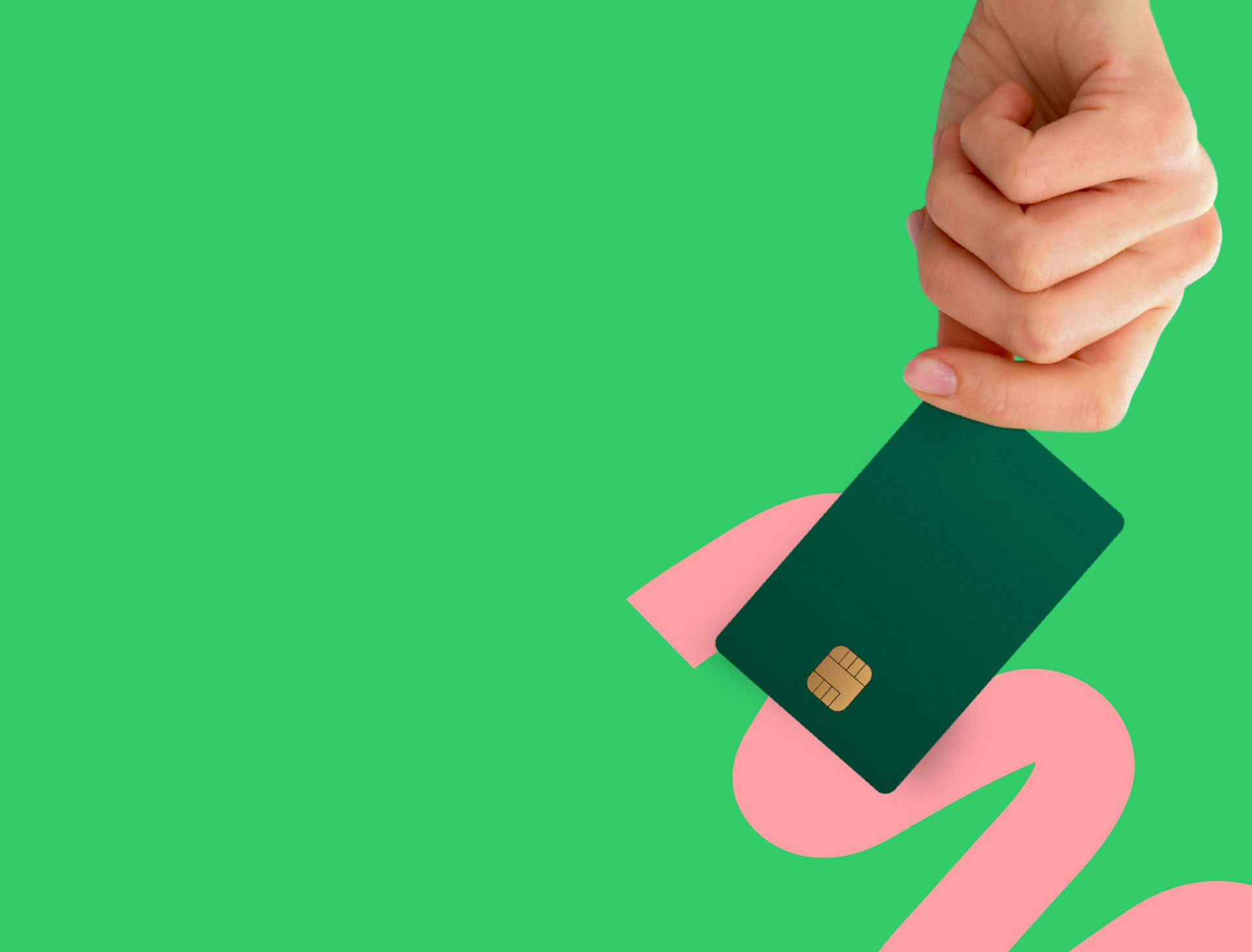 Hand with contactless credit card: in-person payments