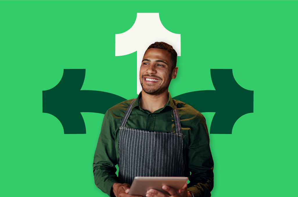 merchant, flexibility, tablet, man, smile