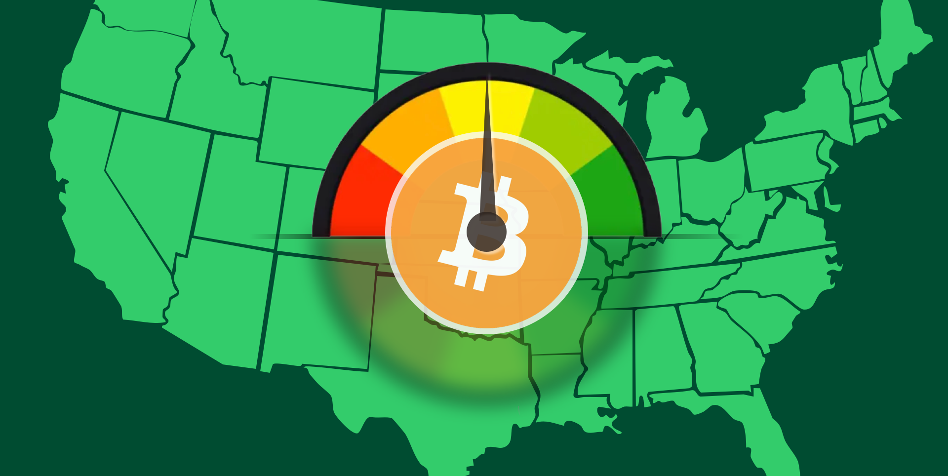 Trust indicator of crypto on map of America