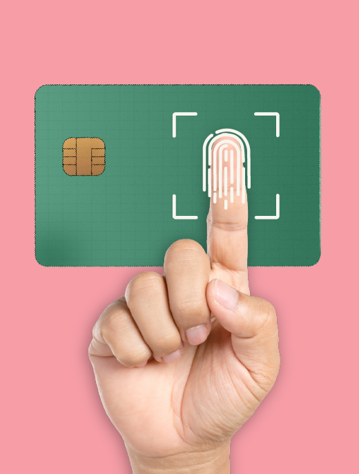 payment card, finger, fingerprint, authentication