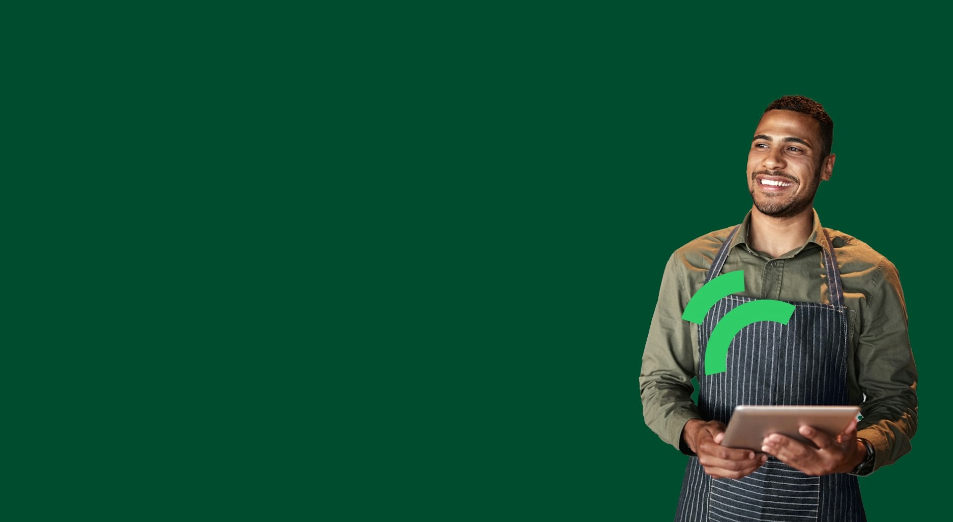 Merchant with tablet as mobile POS solution