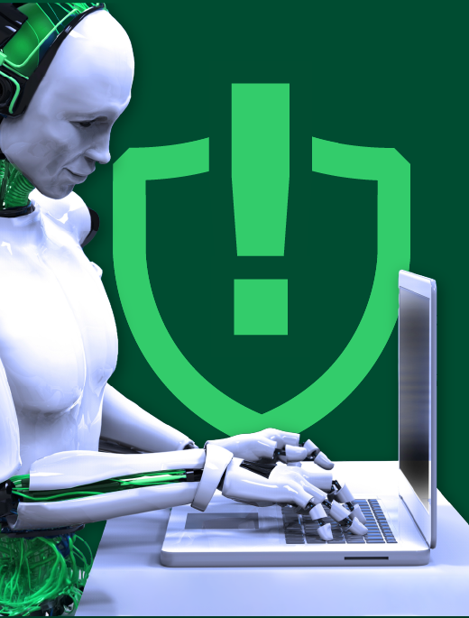 ai robot, laptop, fraud, security