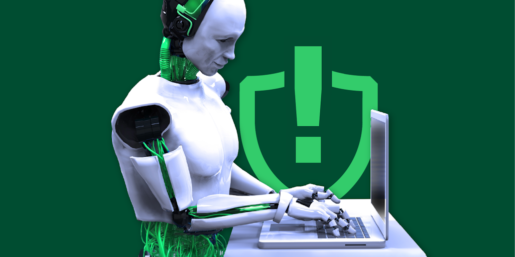 ai robot, laptop, fraud, security