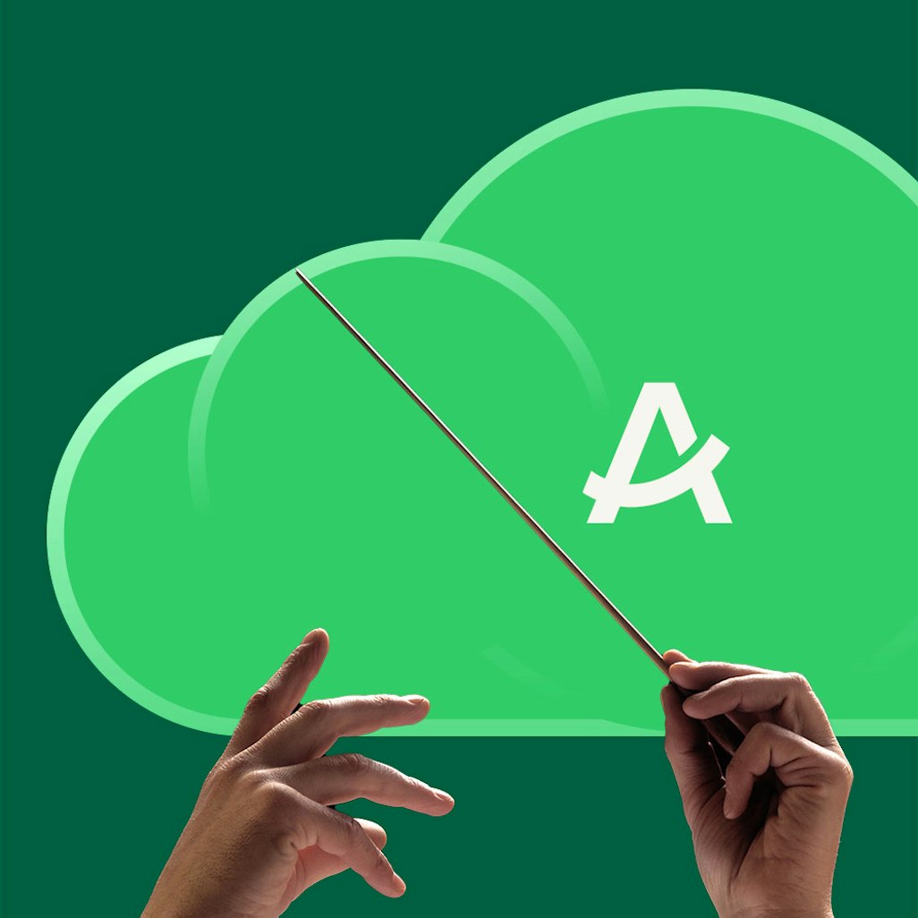 Hands of conductor in front of Aevi cloud based payment soltion visualising payment orchestration