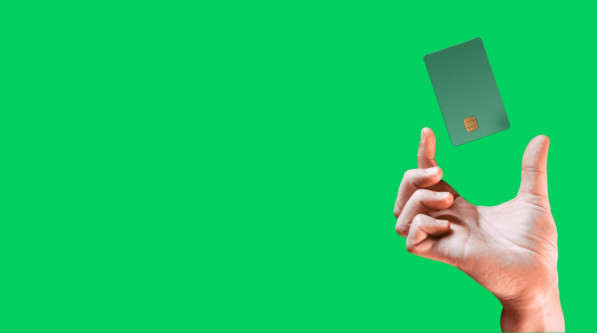 hand reaching payment card