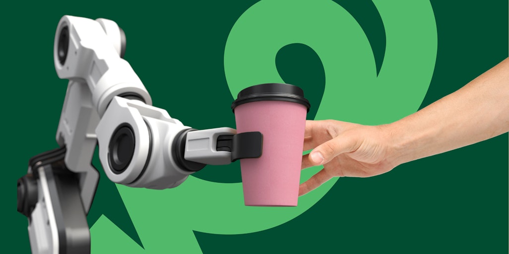 automated restaurant, robot, hand, coffee