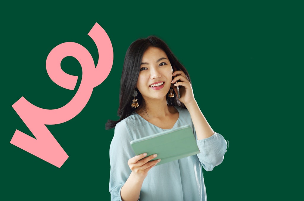 woman with phone and ipad