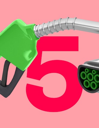 petrol pump and EV charger