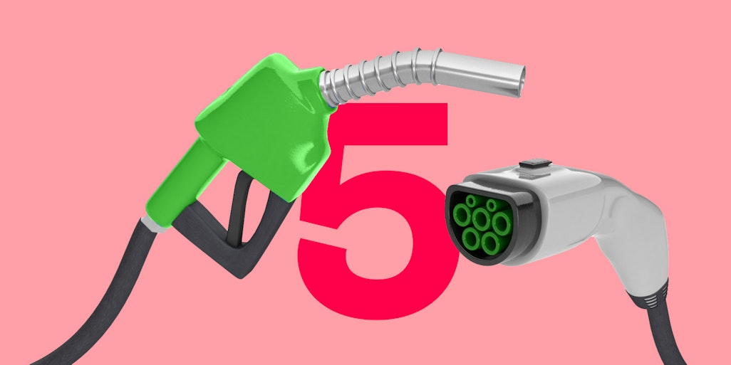 petrol pump and EV charger