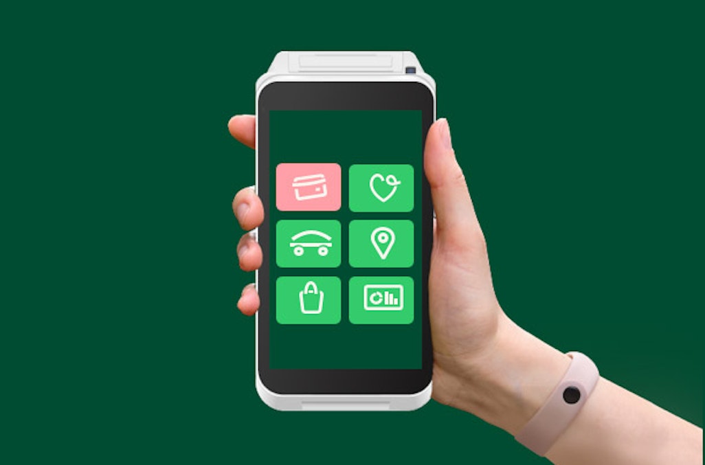 Aevi proposition SmartPOS for ISVs Hand with smartPOS
