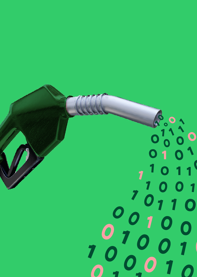 data coming out of a fuel hose