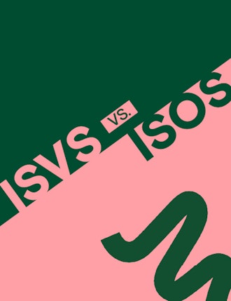 Split screen showing text "ISVs vs. ISOs"