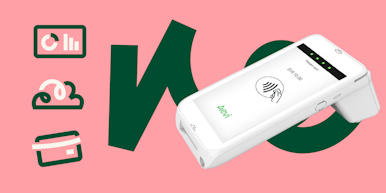 Aevi's payment device next to the services it combines