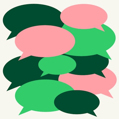 speech bubbles in Aevi colours